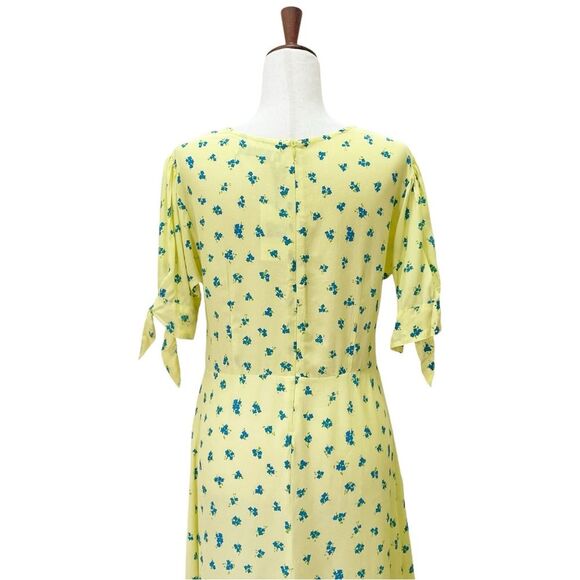 NWT Faithfull the Brand Emilia Luda Lemon Yellow Floral Midi Dress Size Large /8 - Picture 11 of 15